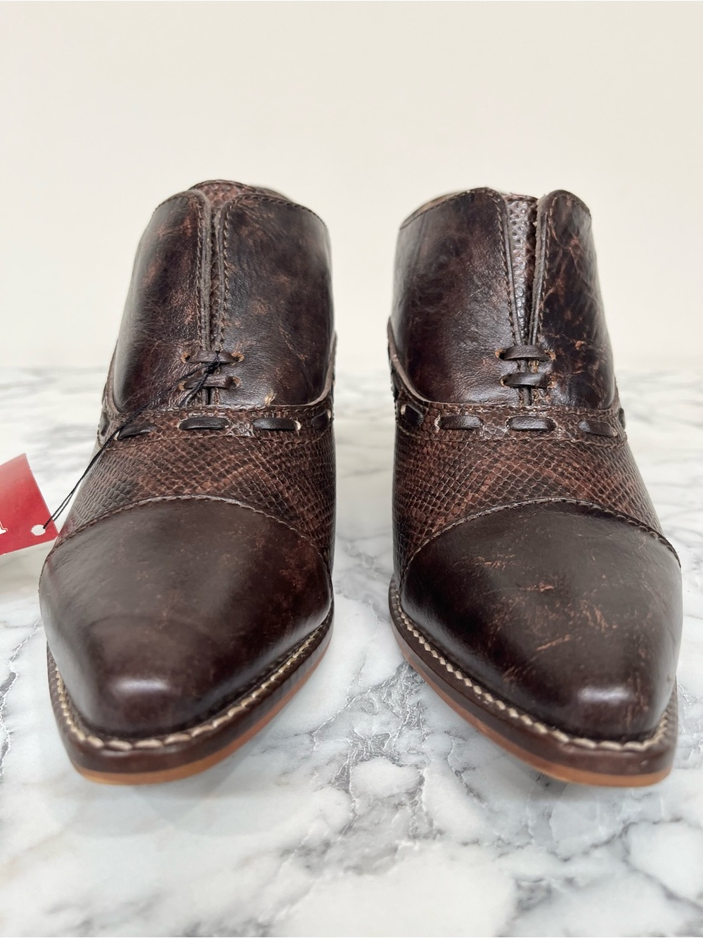 Nocona Ladies' Sherry Mocha Brown 5" Bootie Snip Toe Western Cowgirl Rodeo 6.5 B - Picture 3 of 12